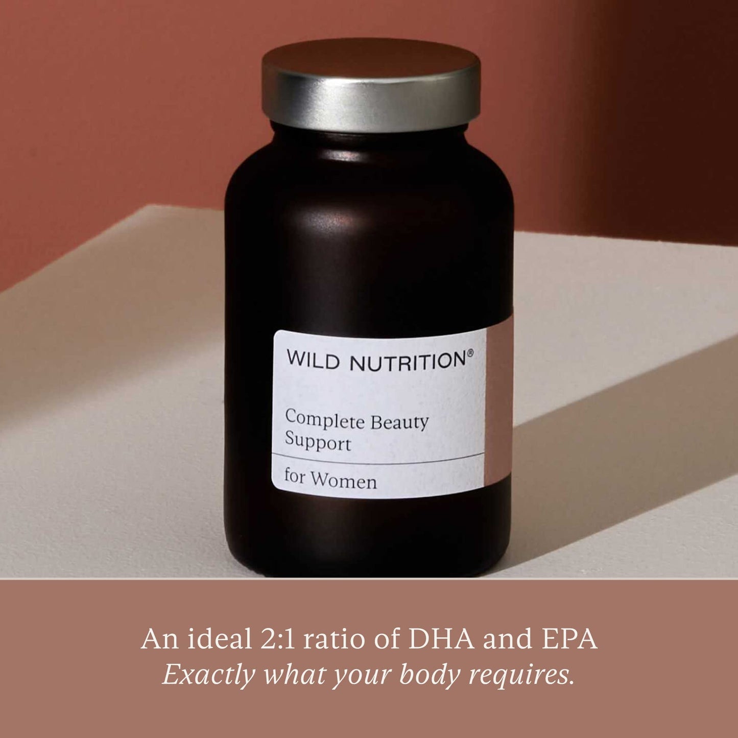 WILD NUTRITION Food-Grown® Complete Beauty Support | Hair Skin and Nails Vitamins for Women | Hyaluronic Acid, Biotin, Vitamin C, Selenium, and Zinc | 60 Capsules