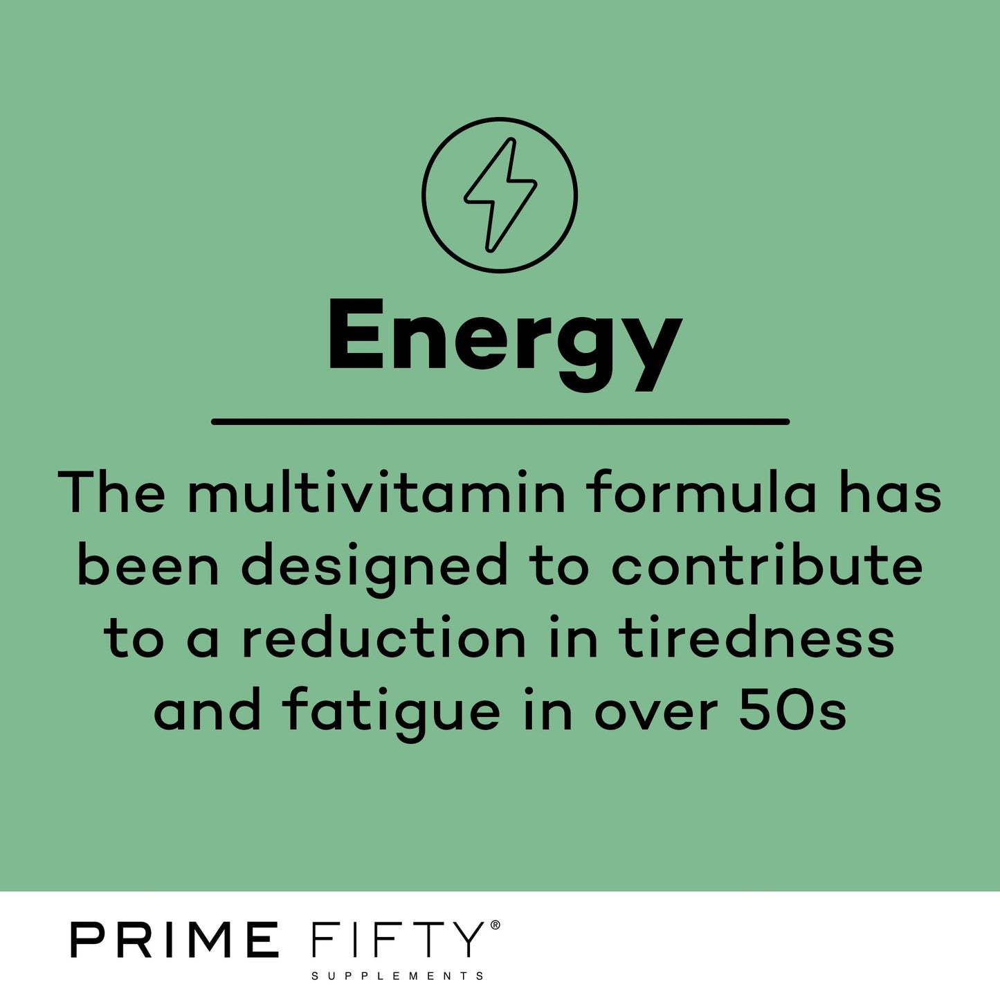 Prime Fifty Fighting Fatigue Supplement – 120 Day Supply – Energy Tablet with Vitamin B12, Magnesium & Iron for Over 50s – Co-Enzyme & C,D&B Vitamins