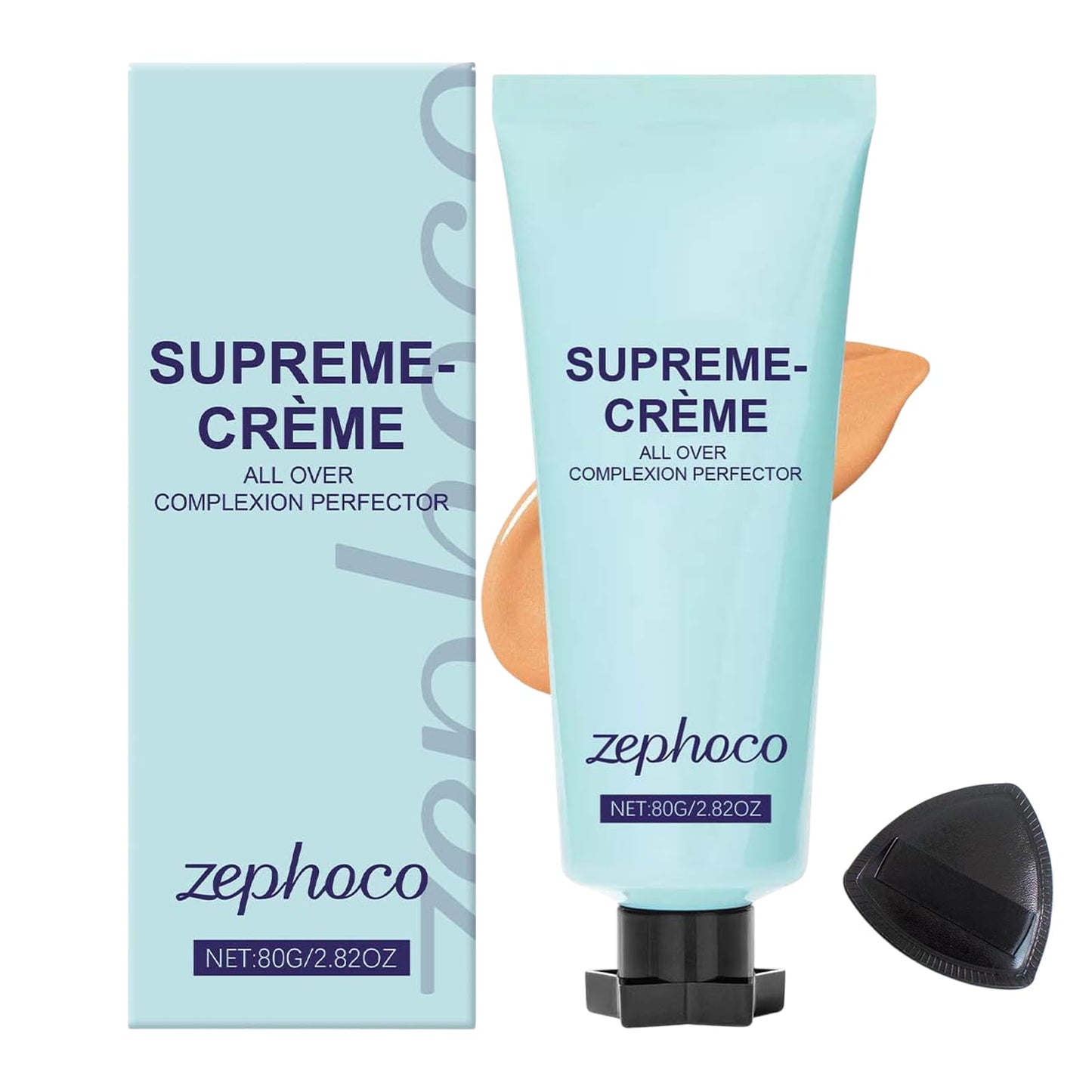 GMHLLES All-Over Complexion Perfector Creme Body Coverage Perfector,80g Waterproof and Smudge-Proof Body Coverage Perfector with Powder Puff for Mature Skin & Leg Cover-Up