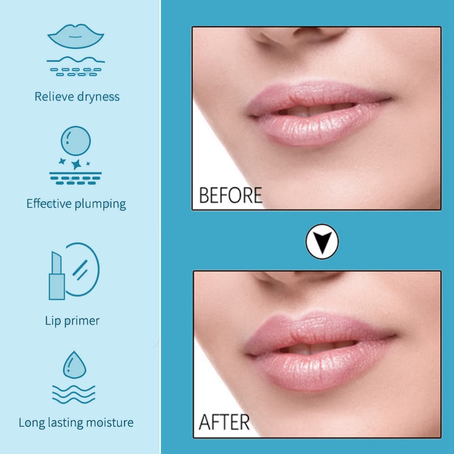 KAYZON Lip Plumper Lip Gloss, Lip Maximizer Balm Plumper Lip Extreme Volume, Healthy Enhancer Hydrated Lips, Moisturize, Eliminate Dryness Wrinkles Enhances Plump Gloss (Clear Pink Color)