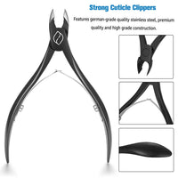 FERYES Cuticle Nippers, Cuticle Cutter and Remover with Cuticle trimmer for Dead Skin - Professional Manicure Tools and Cuticle Clippers- Stainless Steel