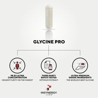 Insynergy Labs Glycine 650mg Per Capsule (Maximum Dose in UK) Superior 98.5% Purity x 120 Vegan Capsules, L Glycine Powder Supplement Amino Acid Supplements