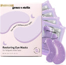 grace & stella Under Eye Gel Patches - Purple, 6 Pairs - Retinol Under Eye Patches - Gel Eye Masks for Puffy Eyes and Dark Circles - Dermatologist Tested Under Eye Masks - Vegan Eye Masks Skincare