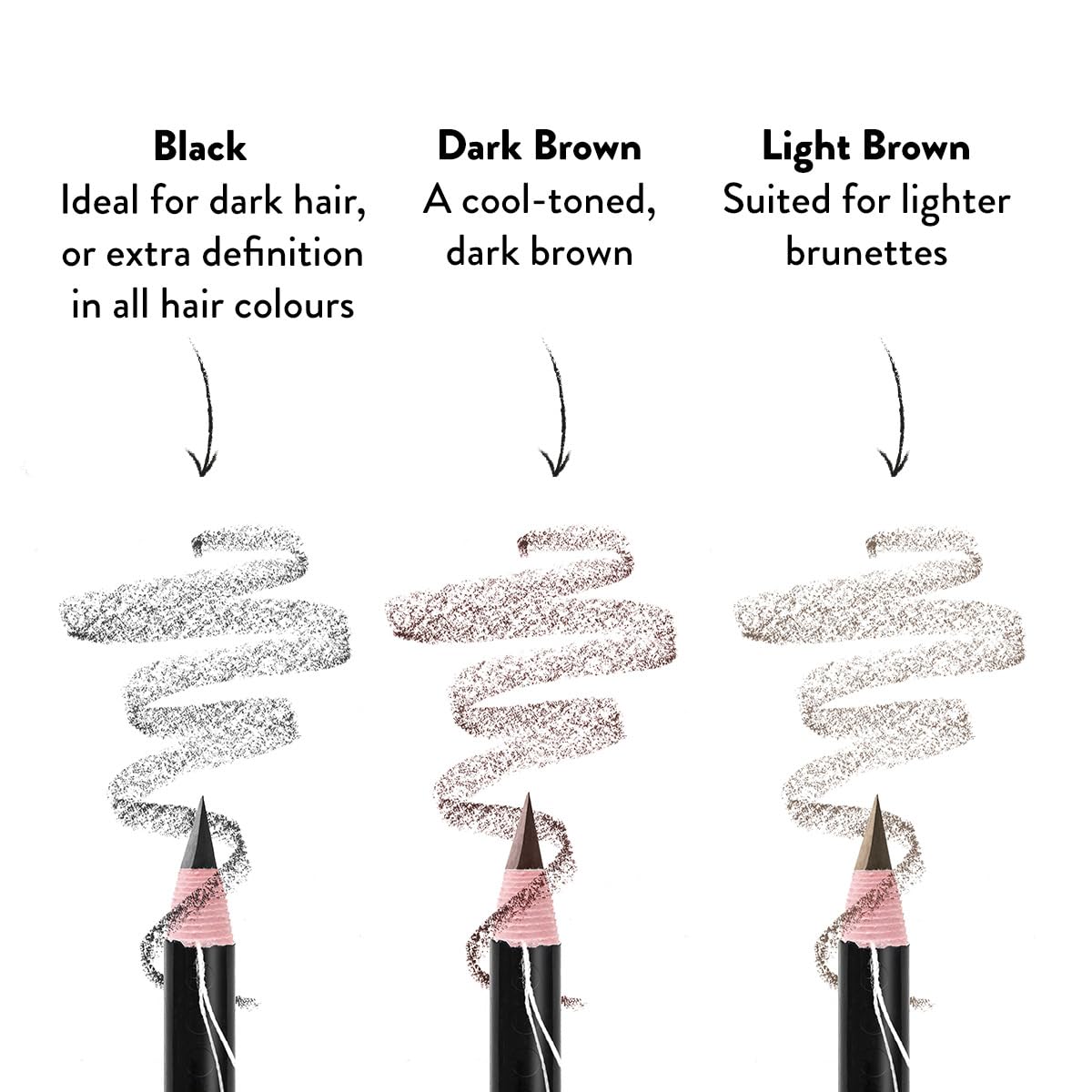HD Brows HD BROWS Pro Pencil - Ultra-Fine Hair Stroke Pencil, Creates Realistic Strokes, Ultra-Fine Tip, Available in 4 Shades, Black - Ideal for Dark Hair or Extra Definition