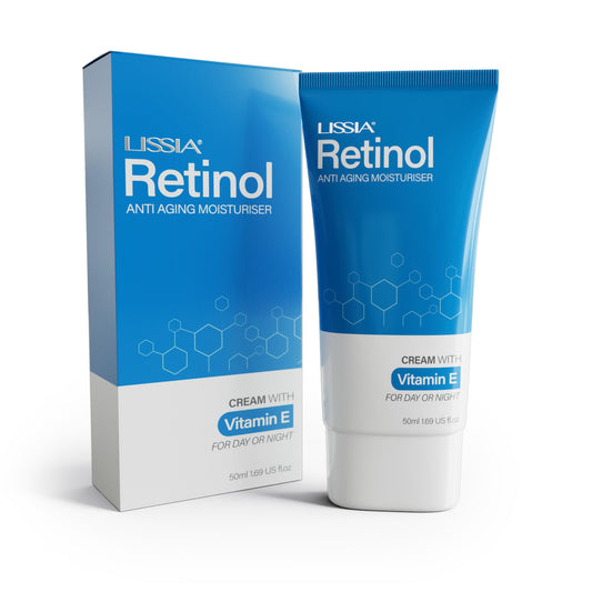 Lissia Retinol Cream | Anti Aging Face Cream with 2.5% Retinol, Antioxidant Vitamin E and Glycerin | Reduces wrinkles, brightens skin and improves elasticity | Fragrance free for sensative skin