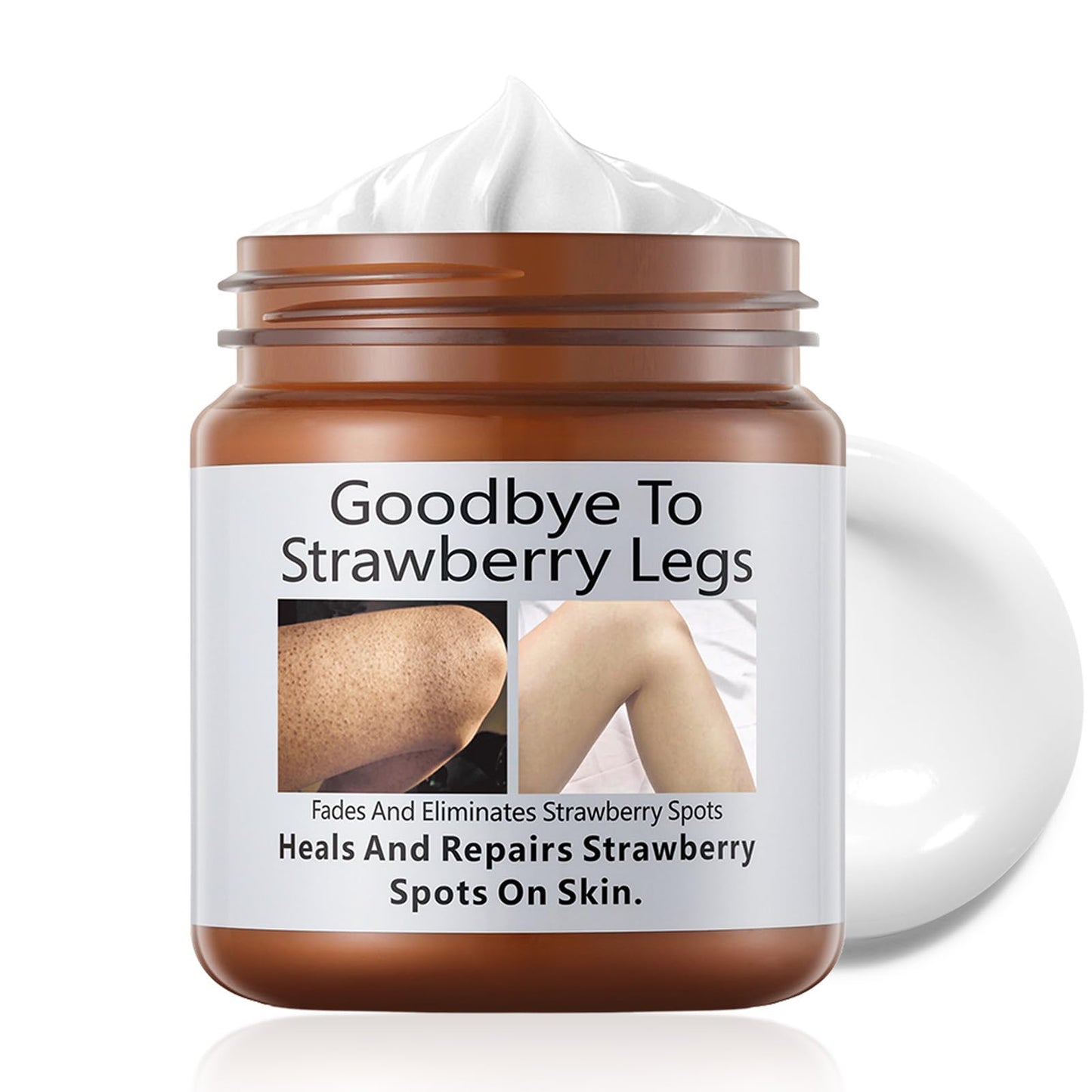 Pothenika Strawberry Legs Treatment Cream, Keratosis Pilaris Treatment, Anti Winkle Smoothing Face Body Moisturiser, Deep Nourishment Skin Exfoliating Repair Cream Fades Strawberry Skin,120g