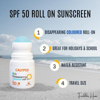 Freddies House Calypso Sun Protection Twin Pack for Adults & Kids: SPF 50 Roll On Sunscreen & SPF 30 Lip Balm - Travel-Friendly Suncare Essentials