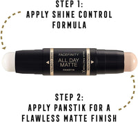 2x Max Factor Facefinity All Day Matte 2in1 PanStik Foundation 45 Warm Almond