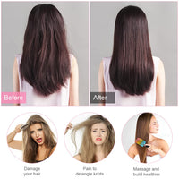 URAQT Hair Brush, Boar Bristle Paddle Hairbrush for Women, Soft Massage Hair Comb, Detangle Hair Brush for Long Thick Curly Hair, Reducing Hair Breakage and Frizzy Gradient