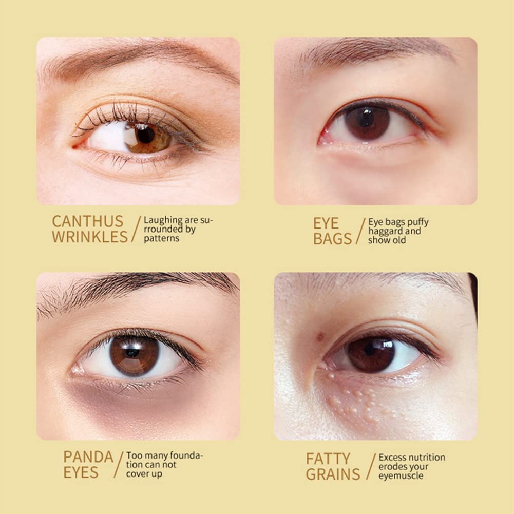 Under Eye Patches, 24K Gold Under Eye Treatment Masks, Collagen Patches Eye Masks with Moisturizing and Anti-Aging Effect,for Puffy Eyes, Dark Circles, Eye Bags, Improve Lines and Wrinkles- 60Pcs