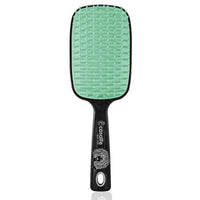 Casalfe XL Hair Brush Detangles No Pull Curly Hair - Flexible Tines That Will Not Break Hair - Curly Method Suitable for Unisex Adults - Black & Pastel Green