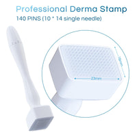 Dr.roller Derma Stamp, Adjustable Microneedling Stamp Pen 0-3mm with 140 Titanium Pins, Professional Dermastamp Microneedling Pen Derma Pen Derma Roller Hair Beard Growth for Men and Women