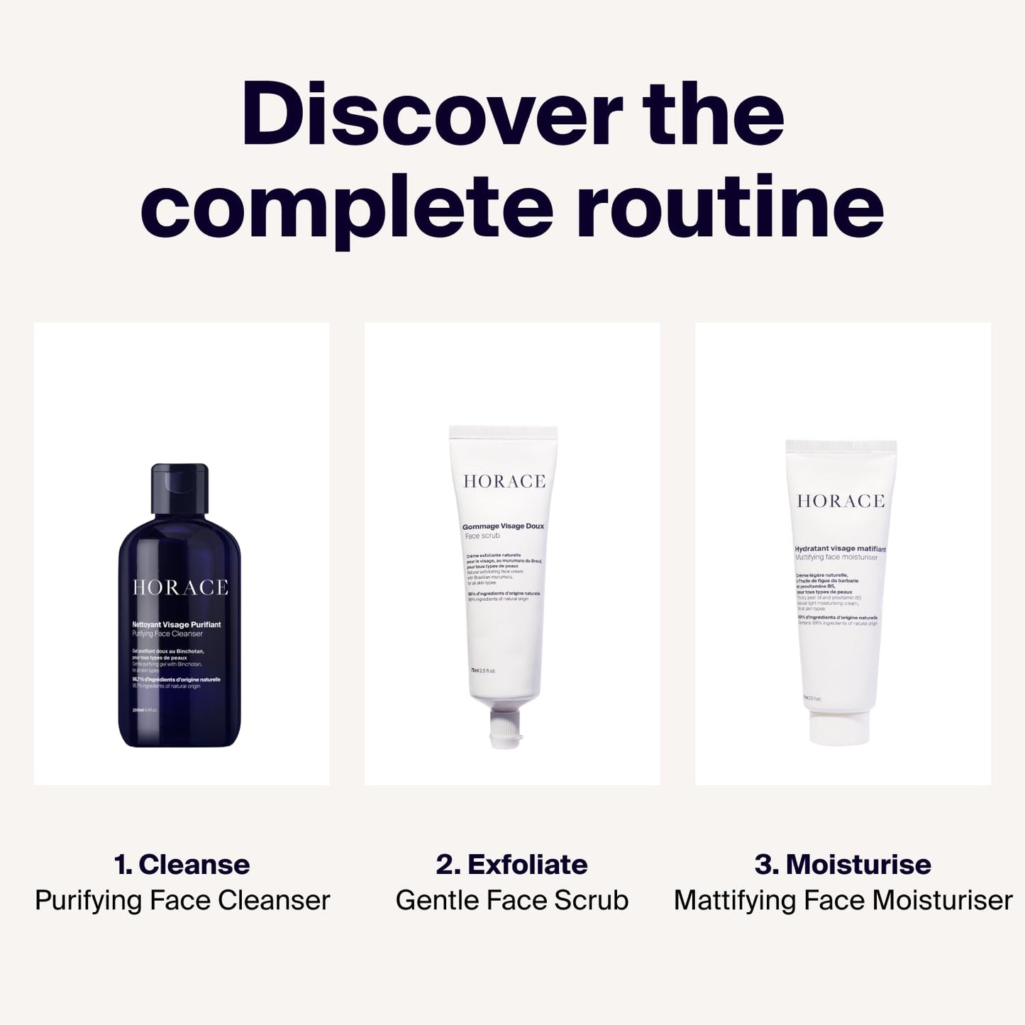 HORACE Face Cleanser for Men - Unscented, 200 ml