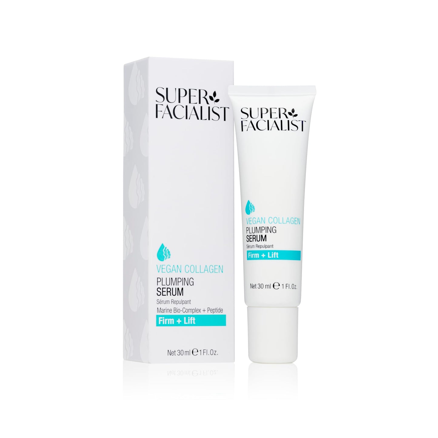 Super Facialist Vegan Collagen Plumping Serum - Hyaluronic Acid, Seaweed, Copper and Hibiscus extract, Firming, Smoothing & Plumping, face Cream for Youthful Skin, 30ml