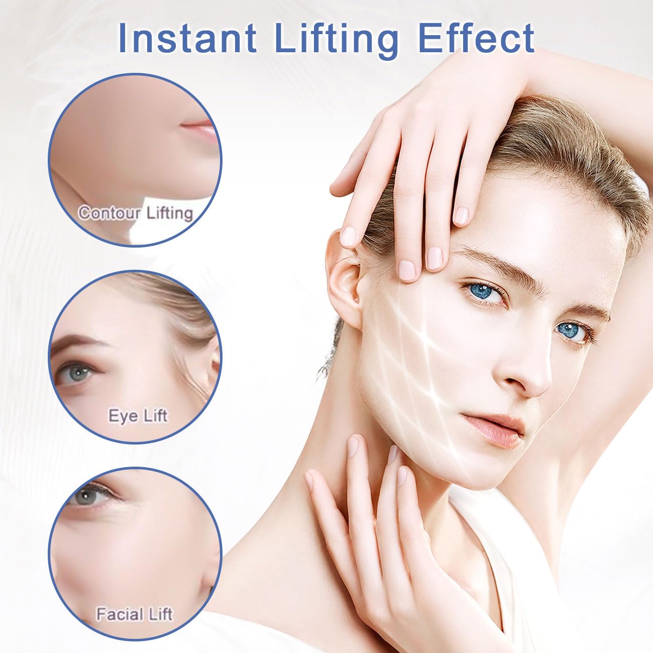 QianDanS 20 Pcs Facelift Tapes, V Face Sticker, Sagging Skin Firming Tapes, Invisible Face Lifting Patches for Tightening Sagging Skin Around Neck, Eyes & Jowl (Clear)