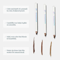 Wonderskin WONDERSKIN Eyebrow Pencil - Sharpenable Brow Pencil For Natural Looking Brows, Brown Eye Makeup, Long Lasting Eyebrow Pomade (Dark Brunette)