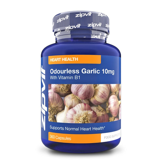 Zipvit Garlic Odourless 10mg Capsules, 360 Pack. 1 a Day Formula. Made in UK. 12 Months Supply.