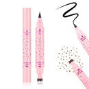 Prreal Eyeliner Freckle Pen,2 in 1 Light Brown Freckle Stamp and Black Liquid Eyeliner,Waterproof,Quick Dry,Natural Lifelike Freckles Makeup,Magic Fake Freckles Pen, 01