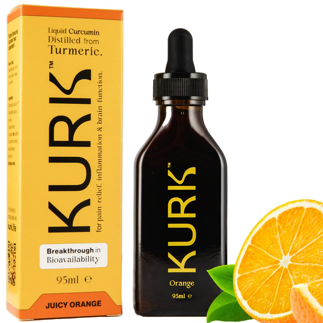 High Strength Liquid Curcumin Oil from Turmeric | Advanced Absorption Technology | 1000x More Absorbent Than Powders & Capsules | Naturally Reduce Inflammation. (Orange 95ml)