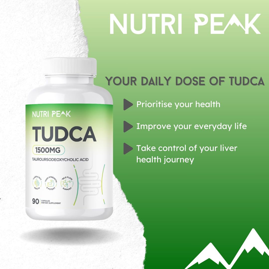 Nutri Peak Max Strength TUDCA | 1500MG | 90 Capsules | Liver Detox & Repair | Promotes Healthy Bile Production, Improves Digestion & Strengthens Immune System