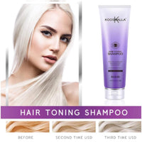 Kooswalla Silver Toner Shampoo, for Blonde Hair- Coloured Hair, Highlighted, Silver, Bleached and Hair Extensions - Eliminates Yellow Tones, 300ML - Anti Brassy - Keratin Home Treatment.
