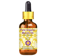 Deve Herbes Pure Organic Marula Oil (Sclerocarya birrea) Non-Sticky | Non-Greasy | for Skin, Hair, Massage & DIY Use 10ml with Glass Dropper