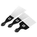 Anself *s 3Pcs Afro Combs, Professional Metal African American Hair Comb for Hairdressing Styling Tool