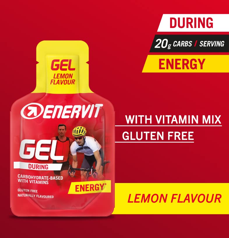 Enervit Sport Energy Gel, Lemon, Pack of 3 Gels