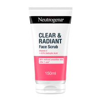 Neutrogena Clear & Radiant Face Scrub (1x 150ml), Purifying & Brightening Oil-Free Daily Exfoliator with Vitamin C and 0.5% Salicylic Acid, Suitable for Blemish-Prone for Clearer Radiant Complexion