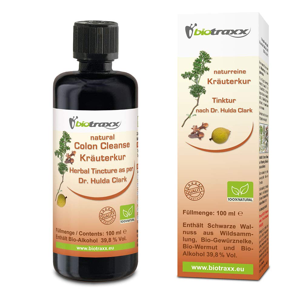 biotraxx Biotraxx 12-Day Intestinal Cleanse Guard for Humans with Wormwood, Black Walnut, Cloves Made to The Specification of Dr. Hulda Clark | Chlorella for Detox | Full Course Pack | Made in Germany