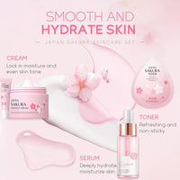 30Pcs Sakura Skincare Set, Skin Care for Teenage Girls Gift Set, Girls Pamper Set with Cleanser,Toner,Serum,Eye Cream,Face Cream,Lip Mask,Sleeping Mask,Mud Mask,Tone Up Cream,Sunscreen