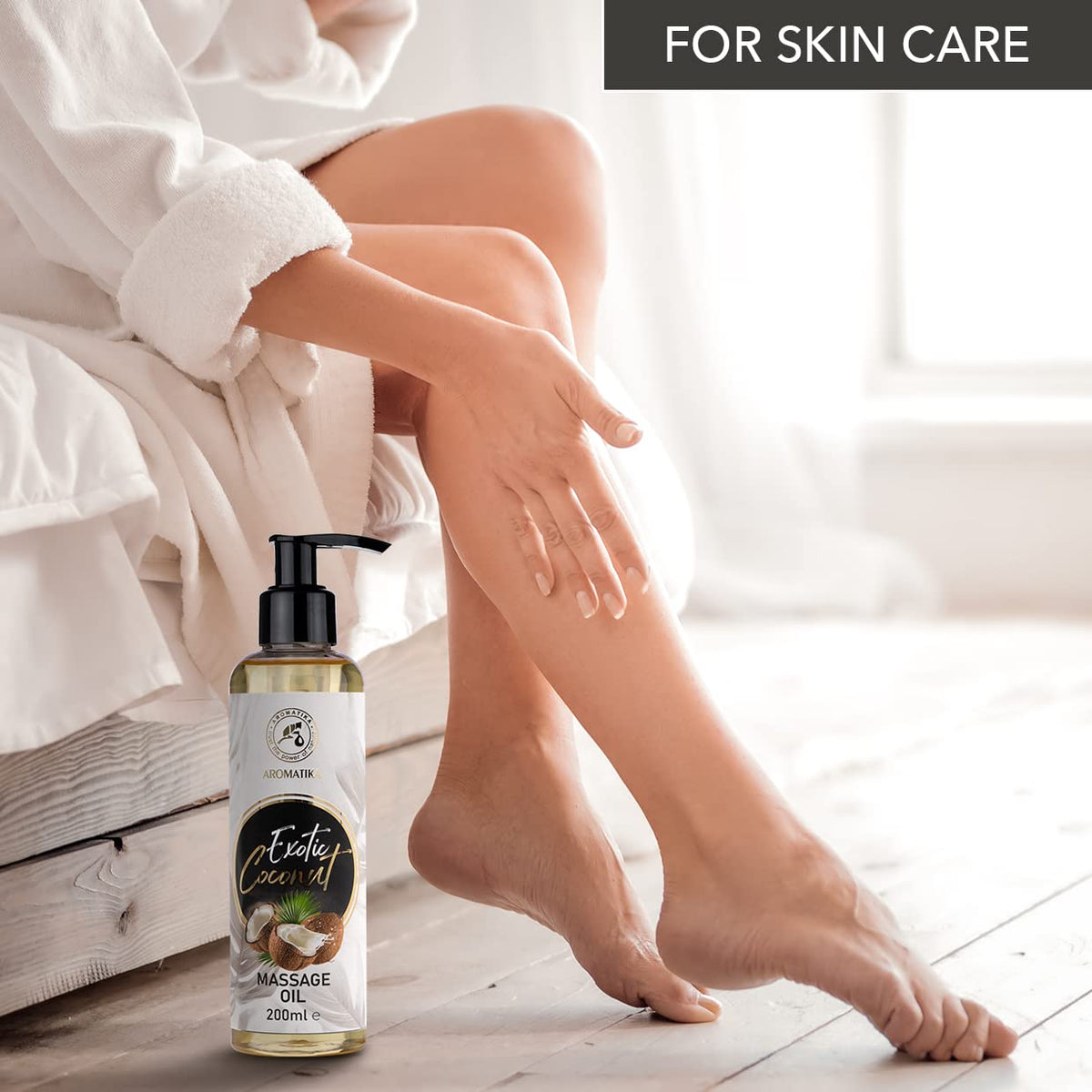 AROMATIKA trust the power of nature Coconut Massage Oil - 200ml, Jojoba, Almond, Grapeseed, Peach Kernel Oils - Aromatherapy, Relax, Good Sleep, Calming