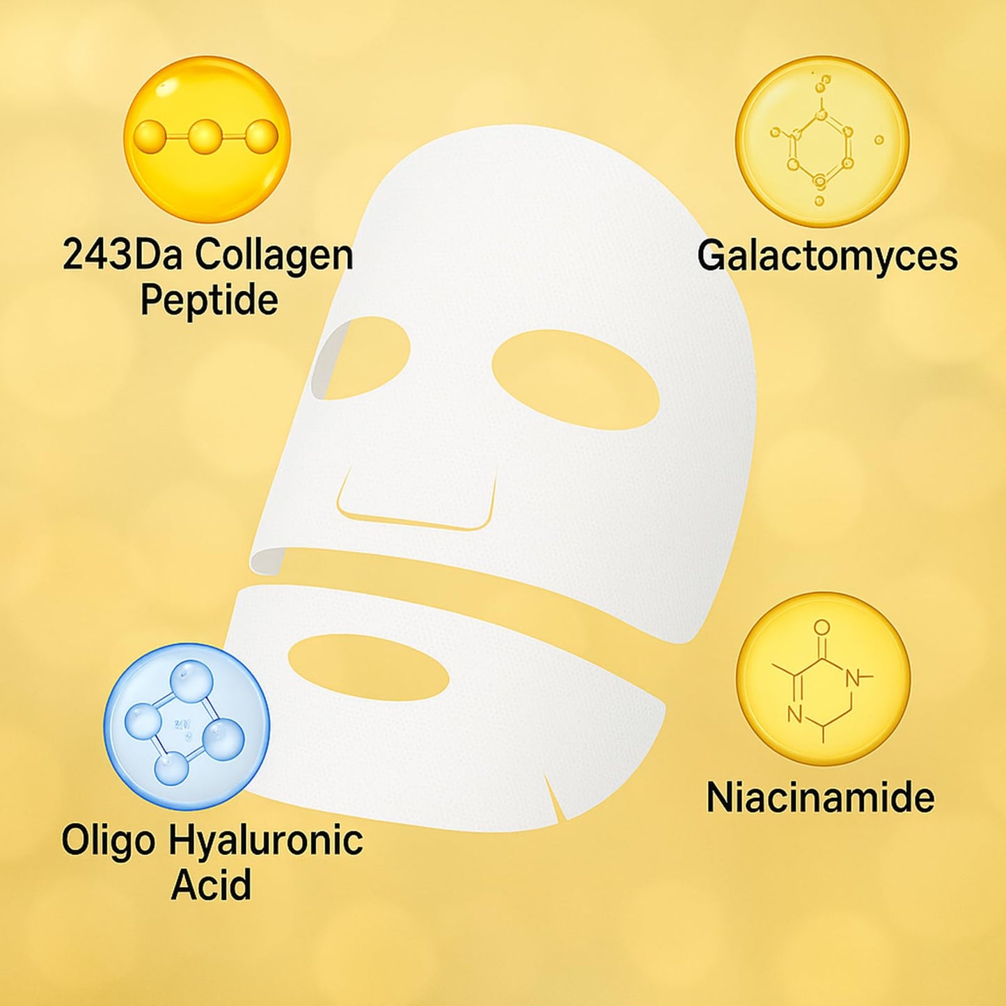 ZYNWEAI Collagen Face Mask, 4Pcs Bio Collagen Sleeping Mask, Overnight Hydration for Dry Skin, Deep Moisturising Anti-Aging Face Mask For Wrinkle Reduction, Skin Elasticity