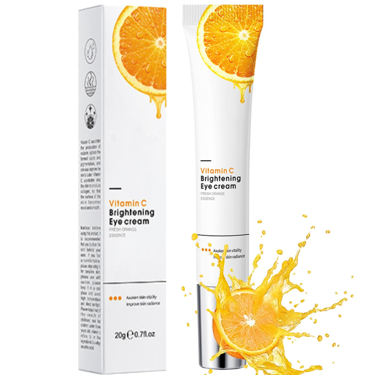 HAORQEE Vitamin C Eye Cream for Dark Circles Puffy Eyes, Brightening Hydrating
