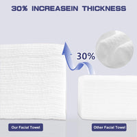 BODFPPC Disposable Face Towel, 100 Count Face Towels for Washing Soft Cotton Dry Wipes Facial Cloths Towelettes for Washing and Drying, Facial Tissue for Cleansing, Skincare and Makeup Remover