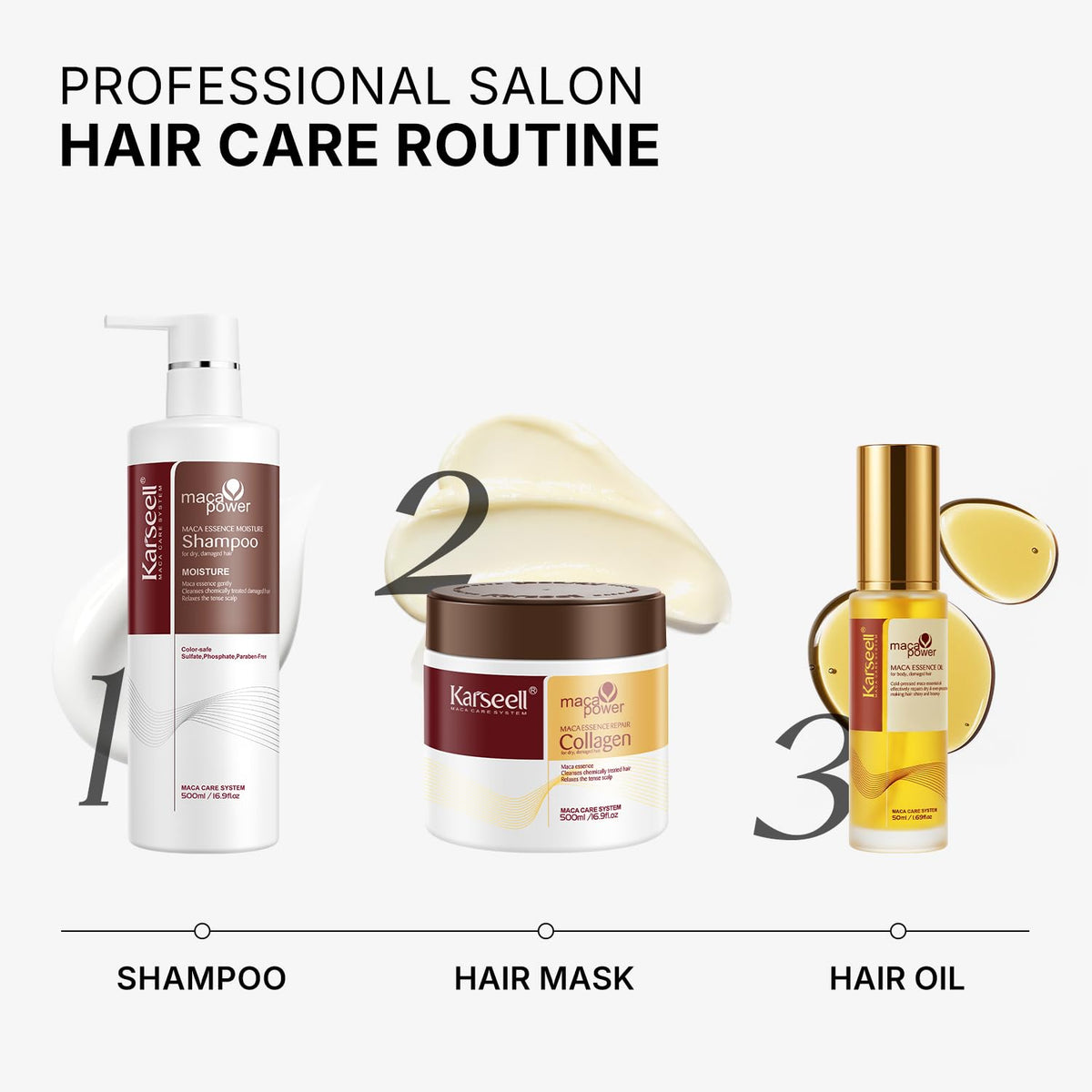 Karseell Hair Oil Argan Oil for Dry Damaged Hair All Hair Types 50ml