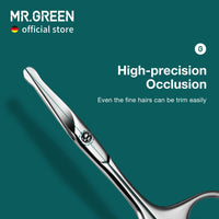 MR.GREEN Facial Hair Scissors Rounded Nose Hair Scissors Stainless Steel Mustache Beard Eyebrows Eyelashes Trimming Clippers (Mr-2002-UK)