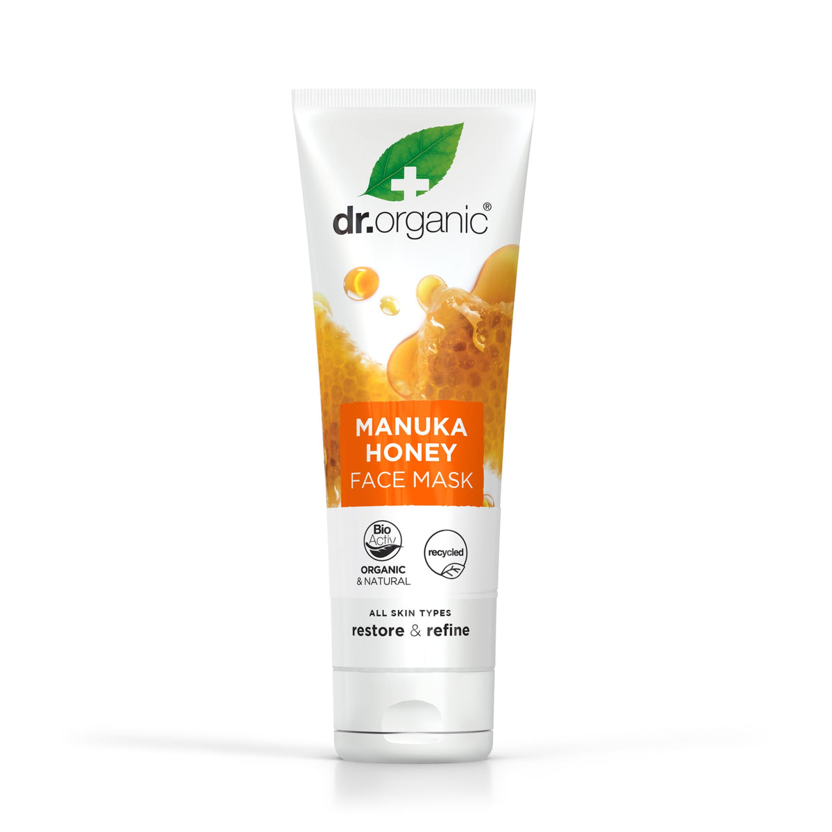 Dr. Organic Dr Organic Manuka Honey Face Mask, Nourising, Dry Skin, Mens, Womens, Natural, Vegetarian, Cruelty-Free, Paraben & SLS-Free, Recycled & Recyclable, Organic, 125ml, Packaging May Vary