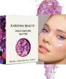 KARIZMA Disco Unicorn Body Glitter. 10g Chunky Face Glitter, Hair Glitter, Eye Glitter and Body Glitter for Women. Rave Glitter, Festival Accessories, Cosmetic Glitter Makeup. Loose Glitter Set