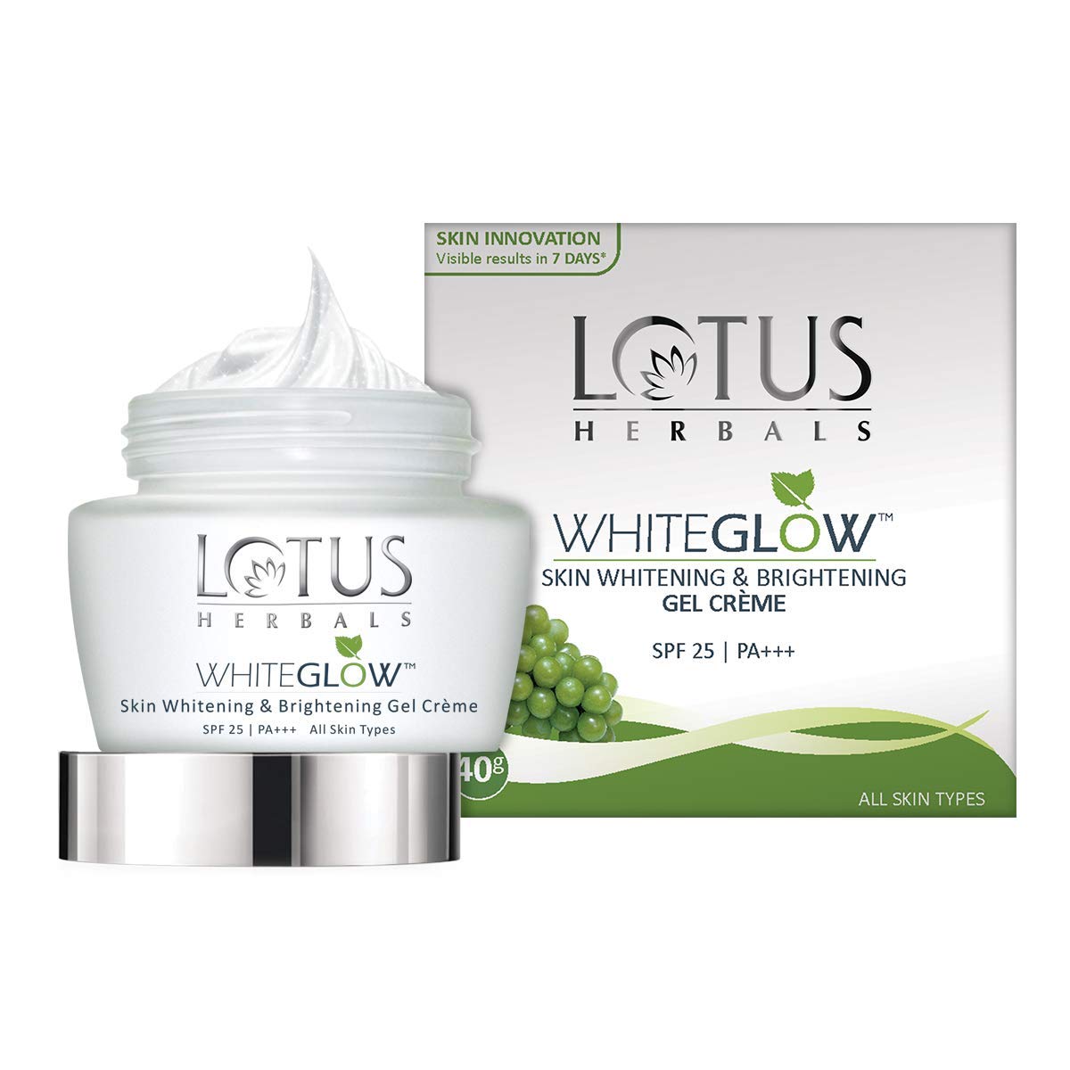 Lotus Herbals WhiteGlow Skin Whitening And Brightening Gel Cream | SPF-25 | 60g