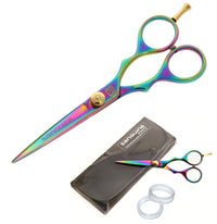 Sanguine Professional Hair Cutting Scissors, Hairdressing Scissors, Ultra-Sharp Japanese Convex Blades, Titanium Coated - 5.5 inch, Includes Case