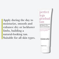 This Works Perfect Legs Gradual Tan, 150 ml - Streak-Free Self-Tanning Serum Infused with Vitamin E, Shea Butter and Essential Oils - Hydrating Gradual Tan Moisturiser for a Natural Summer Glow