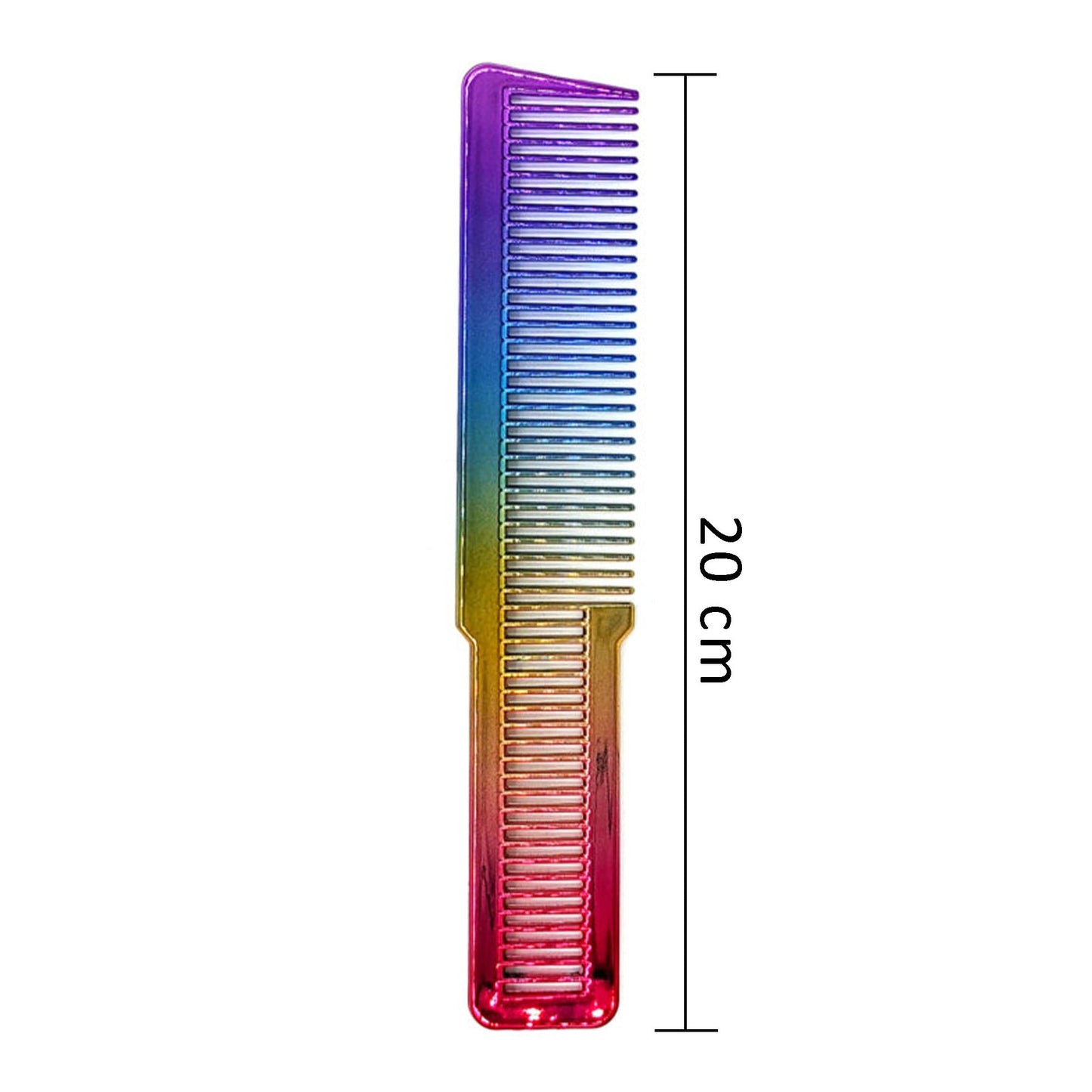 G Gabri Gabri Flat Hair Comb Top Comb Barber Styling Hair Cutting Durable Detangler - Professional Hairdressing Tools, Anti Static Heat Resistant, Strong & Durable (Rainbow Effect 20cm, Classic)