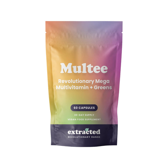 Extracted Multee Natural High Potency Multivitamin - 40 Essential Vitamins & Minerals with Vitamin C, Vitamin D, Vitamin B12, Iodine & Supergreens Blend, 60 Vegan Capsules