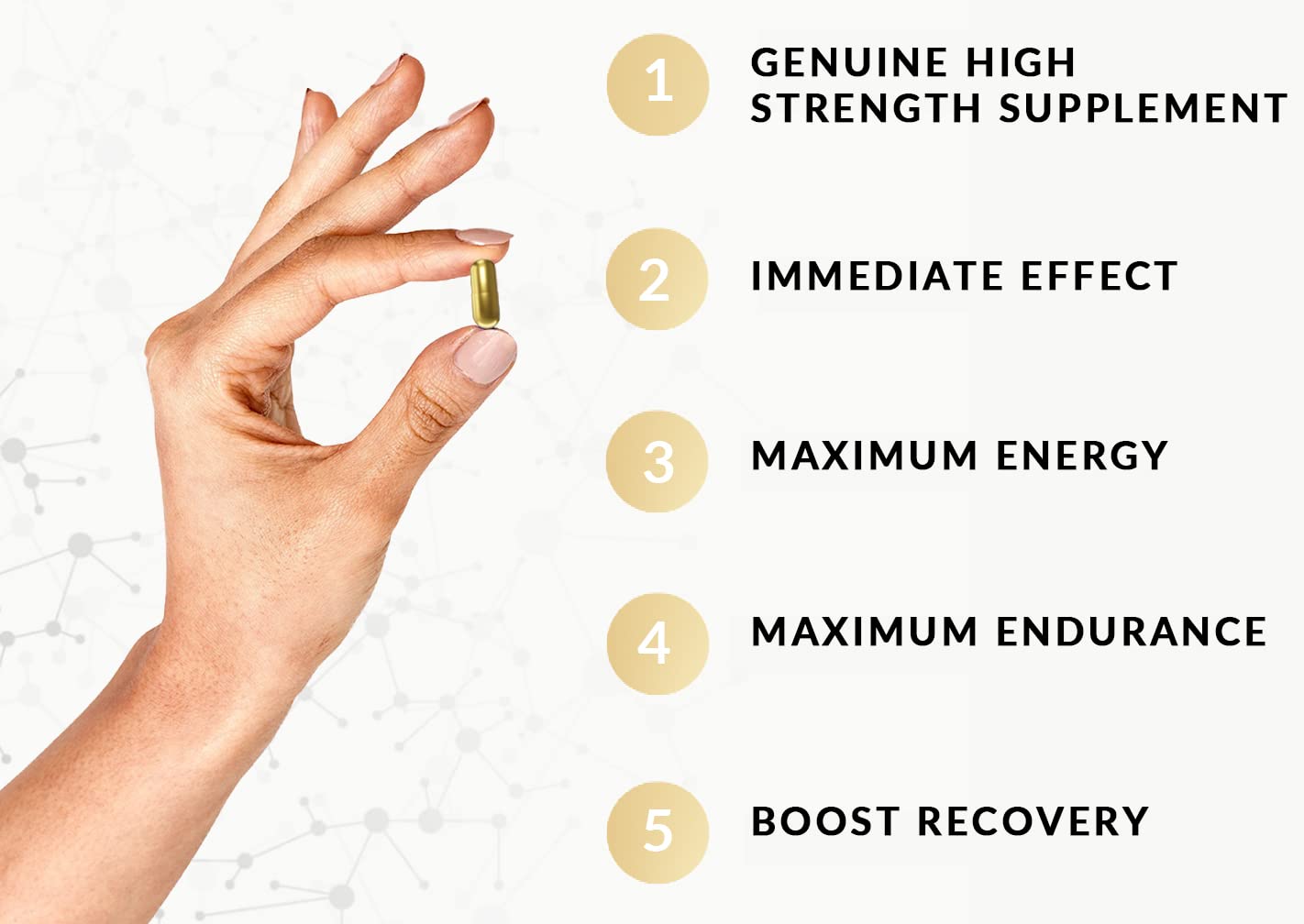 Gold by Viazene Strong & Fast Acting Effect - Panax Ginseng Root Complex, Enhancing Male Stamina & Energy Booster Pills for Men, Harder for Longer, Performance Supplement 10 Capsules / Tablet