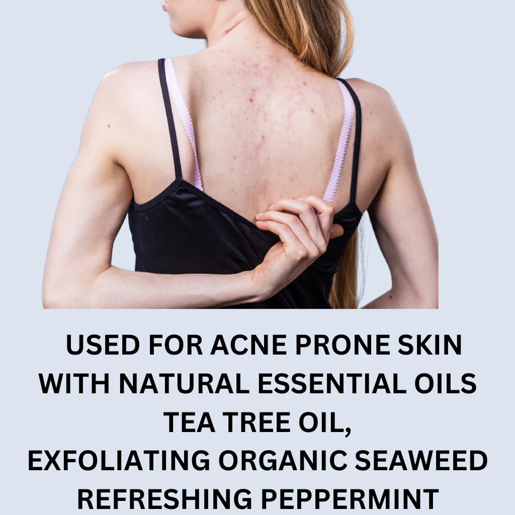 Tea Tree Oil Soap Anti-Fungal Antibacterial for Sweat Rash Ring worm Body Odour Yeast Exfoliating Natural Cleanser Acne Athletes Foot Healthy Feet Skin Nails Marble Hill Health Scrub Bar 100g