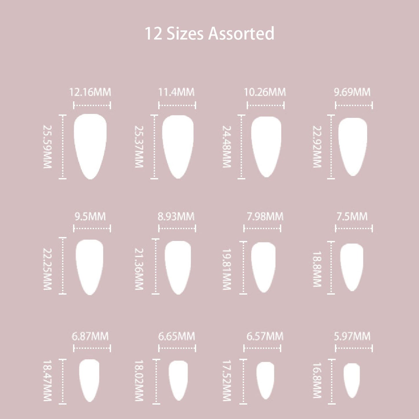 TMUT 24pcs Short Almond False Nails Purple Glitter Stick on Nails Press on Nail Removable Glue-on Full Cover Acrylic Fake Nail Art Accessories for Women