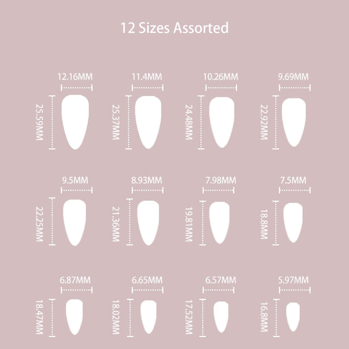 TMUT 24pcs Short Almond False Nails Purple Glitter Stick on Nails Press on Nail Removable Glue-on Full Cover Acrylic Fake Nail Art Accessories for Women