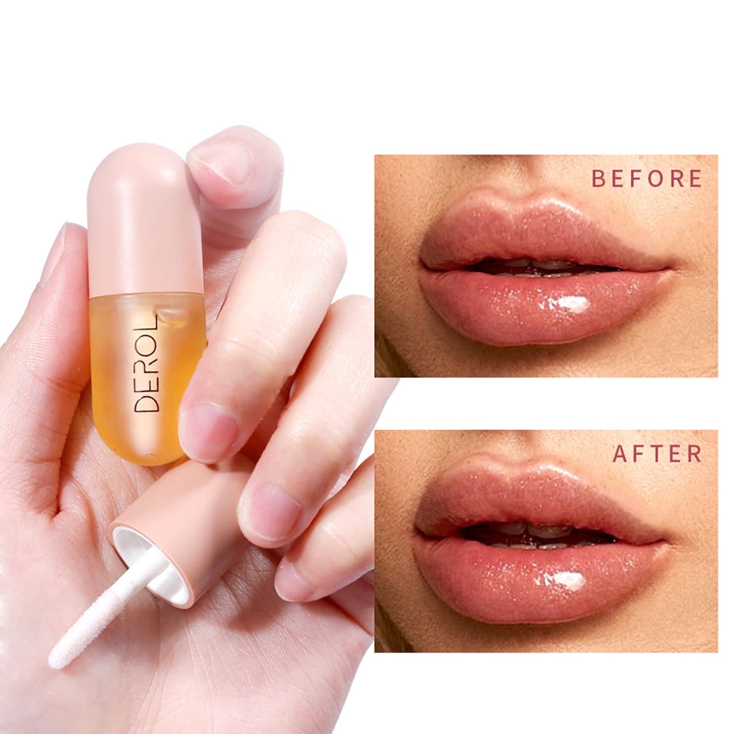 Rosarden Natural Lip Plumper and Lip Care Serum, Lip Enhancer, Lip Gloss, Balm Maximizer for Fullness, Plumping and Moisturizing Lips