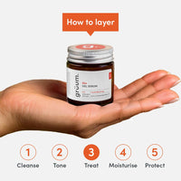 grüum Youth Restoring Skin Gel Serum 30ml - Vitamin C Serum for Anti aging Glow Serum - Face Serum for women with Hyaluronic Acid, Sea buckthorn oil & Retinol